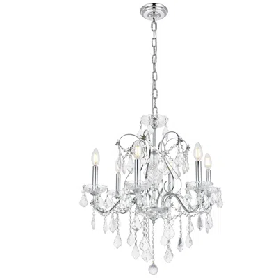 Elegant Lighting St. Francis 6 Lt Chrome Chandelier Clear