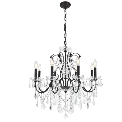 Elegant Lighting St.francis 26" Wide Dark Bronze Crystal 8-light Chandelier