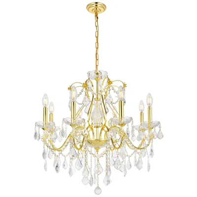 Elegant Lighting St.francis 26" Wide Gold Crystal 8-light Chandelier