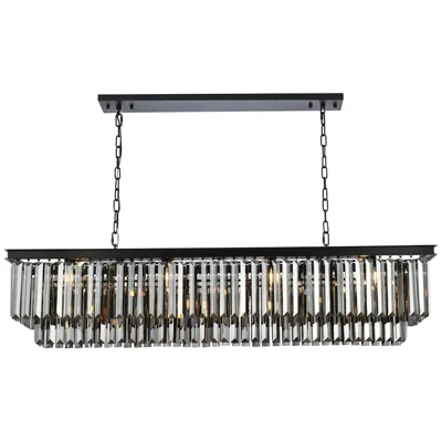 Elegant Lighting Sydney 12 Lt Matte Black Chandelier - Silver Shade