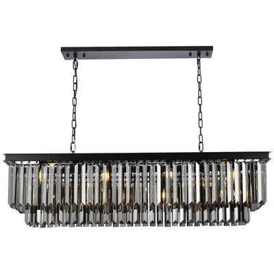 Elegant Lighting Sydney 12 Lt Matte Black Chandelier Silver Shade (grey)