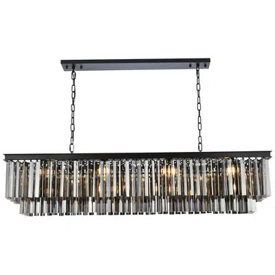 Elegant Lighting Sydney 12 Lt Matte Black Chandelier Silver Shade (grey)