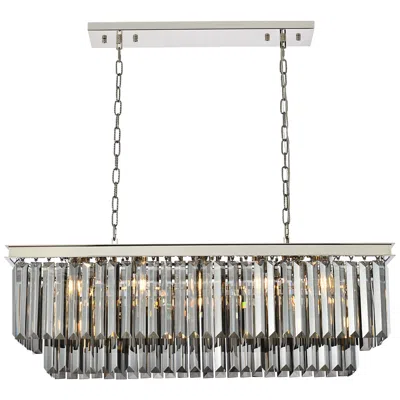 Elegant Lighting Sydney 12 Lt Polished Nickel Chandelier With Silver Shade (grey)