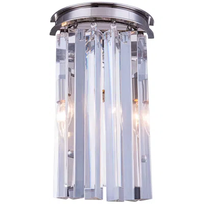 Elegant Lighting Sydney 14"h Polished Nickel Wall Sconce With Clear Crystal