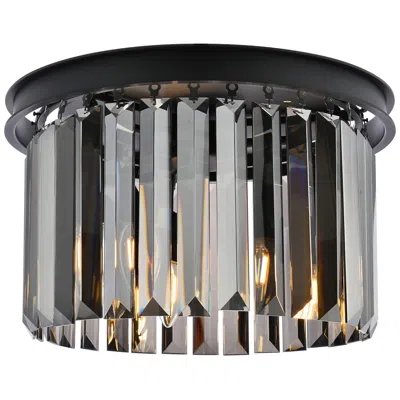 Elegant Lighting Sydney 16" Wide Matte Black 3-light Ceiling Light