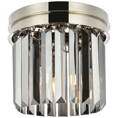 Elegant Lighting Sydney 3 Lt Polished Nickel Flush Mount Silver Shade (grey)