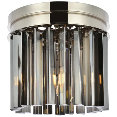 Elegant Lighting Sydney 3 Lt Polished Nickel Flush Mount Silver Shade (grey) In Multi