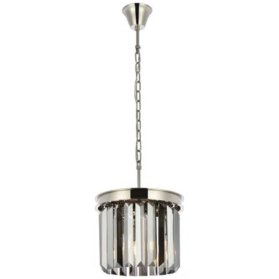 Elegant Lighting Sydney 3 Lt Polished Nickel Pendant Silver Shade (grey)