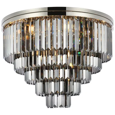 Elegant Lighting Sydney 32"w Polished Nickel Ceiling Light W/ Silver Shades