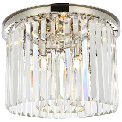 Elegant Lighting Sydney 6 Lt Polished Nickel Flush Mount Clear