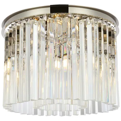 Elegant Lighting Sydney 6 Lt Polished Nickel Flush Mount Clear