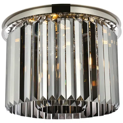 Elegant Lighting Sydney 6 Lt Polished Nickel Flush Mount Silver Shade (grey)