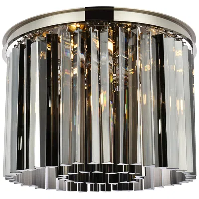 Elegant Lighting Sydney 6 Lt Polished Nickel Flush Mount Silver Shade (grey)