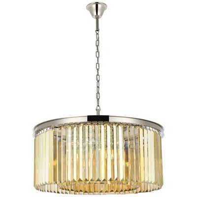 Elegant Lighting Sydney 8 Lt Polished Nickel Chandelier (golden Teak)
