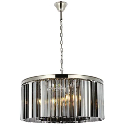 Elegant Lighting Sydney 8 Lt Polished Nickel Chandelier Silver Shade