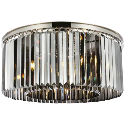 Elegant Lighting Sydney 8 Lt Polished Nickel Flush Mount Silver Shade (grey)