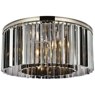 Elegant Lighting Sydney 8 Lt Polished Nickel Flush Mount Silver Shade (grey)