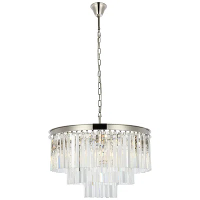 Elegant Lighting Sydney 9 Lt Polished Nickel Chandelier Clear
