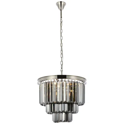 Elegant Lighting Sydney 9 Lt Polished Nickel Chandelier Silver Shade (grey)