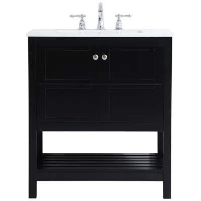 Elegant Lighting Theo 30" Wide Black 2-door Single Sink Vanity
