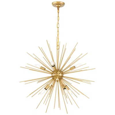 Elegant Lighting Timber 30" Wide Brass 8-light Sputnik Pendant