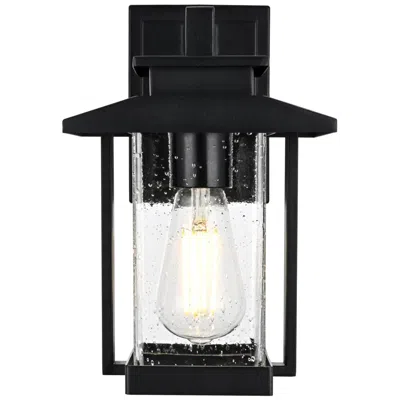 Elegant Lighting Tioga 12" High Black Outdoor Wall Light