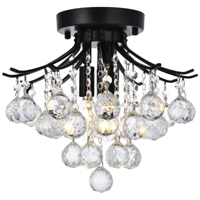 Elegant Lighting Toureg 12" Black Flush Mount