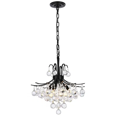 Elegant Lighting Toureg 16" Wide Black And Crystal 6-light Pendant