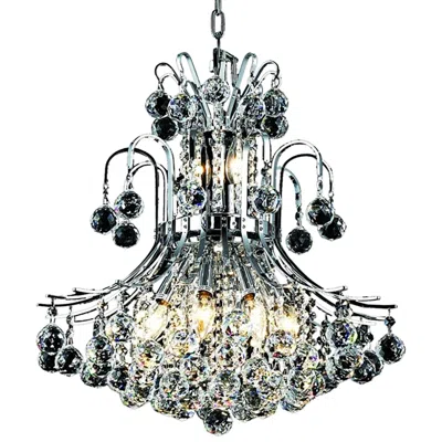 Elegant Lighting Toureg 19" Wide Chrome And Crystal 10-light Chandelier