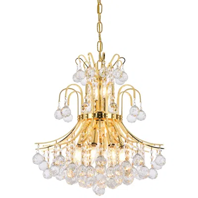Elegant Lighting Toureg 19" Wide Gold And Crystal 10-light Chandelier