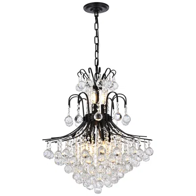 Elegant Lighting Toureg 22" Wide Black And Crystal Chandelier