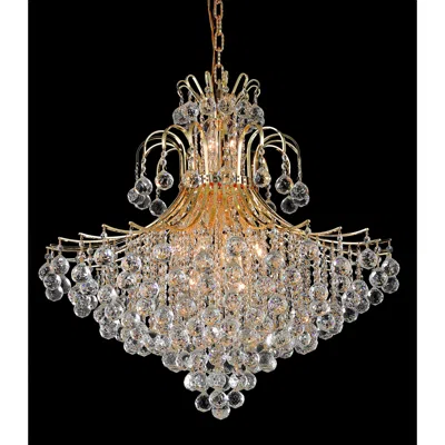 Elegant Lighting Toureg 31" Wide 15-light Gold And Crystal Chandelier