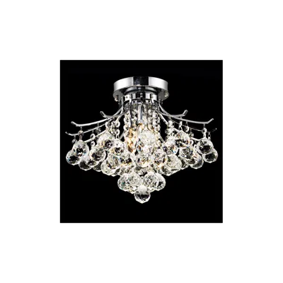 Elegant Lighting Toureg Chrome 3-light 16" Wide Crystal Ceiling Light