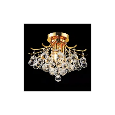 Elegant Lighting Toureg Gold 16" Wide Traditional Crystal Ceiling Light