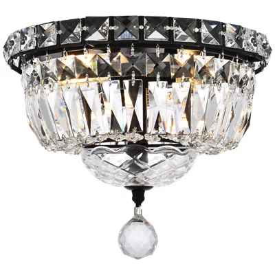 Elegant Lighting Tranquil 10" Wide Black And Clear Crystal Ceiling Light