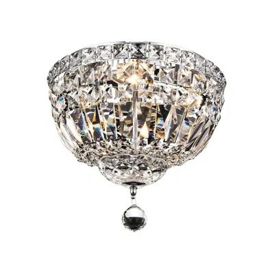Elegant Lighting Tranquil 12" Wide Chrome And Clear Crystal Ceiling Light