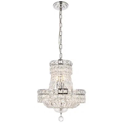 Elegant Lighting Tranquil 14" Wide Chrome And Crystal Chandelier
