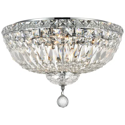 Elegant Lighting Tranquil 16"w Chrome And Clear Crystal 6-light Ceiling Light