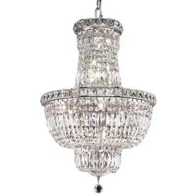 Elegant Lighting Tranquil 18" Wide Chrome And Clear Crystal 3-tier Chandelier