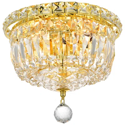 Elegant Lighting Tranquil 4 Lt Gold Flush Mount Clear
