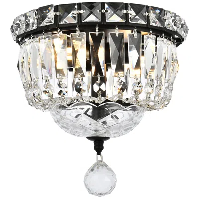 Elegant Lighting Tranquil 8" Black Flush Mount