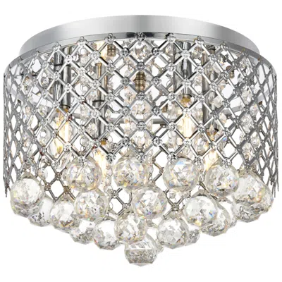 Elegant Lighting Tully Collection Flushmount D13.5 H9.4 Lt:4 Chrome Finish