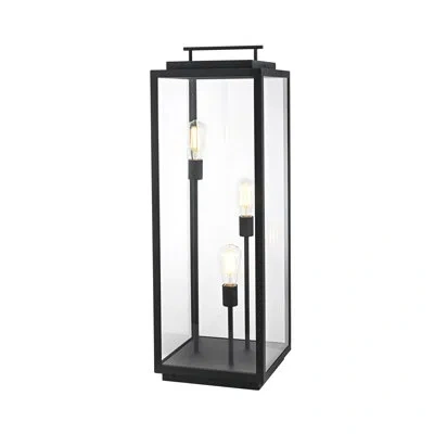 Elegant Lighting Valentin 12 Inch Outdoor Lawn Light In Black