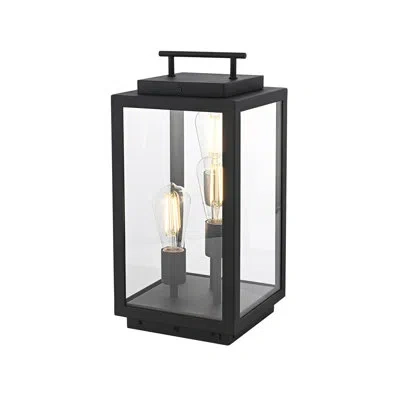 Elegant Lighting Valentin 8 Inch Outdoor Lawn Light In Black