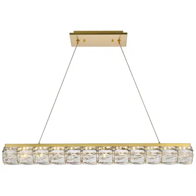 Elegant Lighting Valetta 36" Led Linear Pendant In Gold