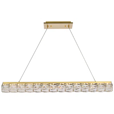 Elegant Lighting Valetta 42" Led Linear Pendant In Gold