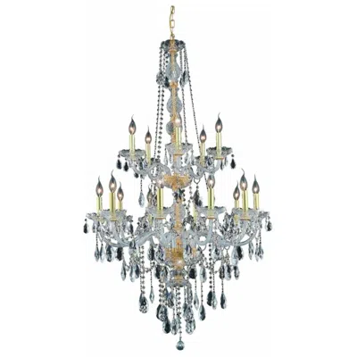 Elegant Lighting Verona 15 Lt Gold Chandelier Clear