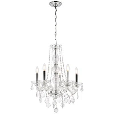 Elegant Lighting Verona 5 Lt Chrome Chandelier Clear