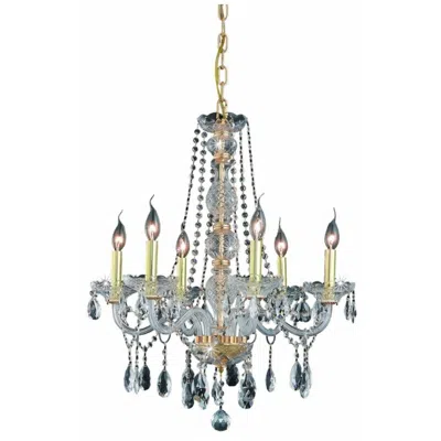 Elegant Lighting Verona 6 Lt Gold Chandelier Clear
