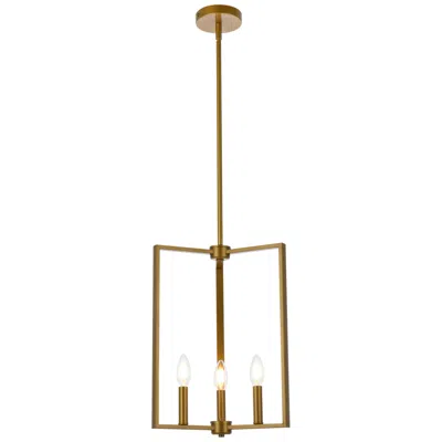 Elegant Lighting Vino 3 Lts Pendant In Brass